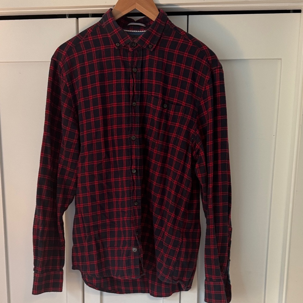 Report Collection Red and Blue Checkered Shirt